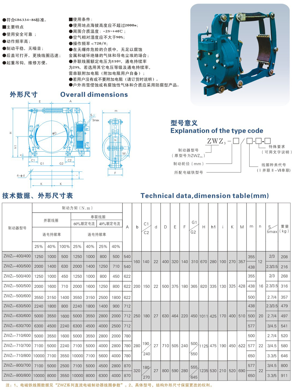 ZWZ3系列直流電磁鼓式制動器3